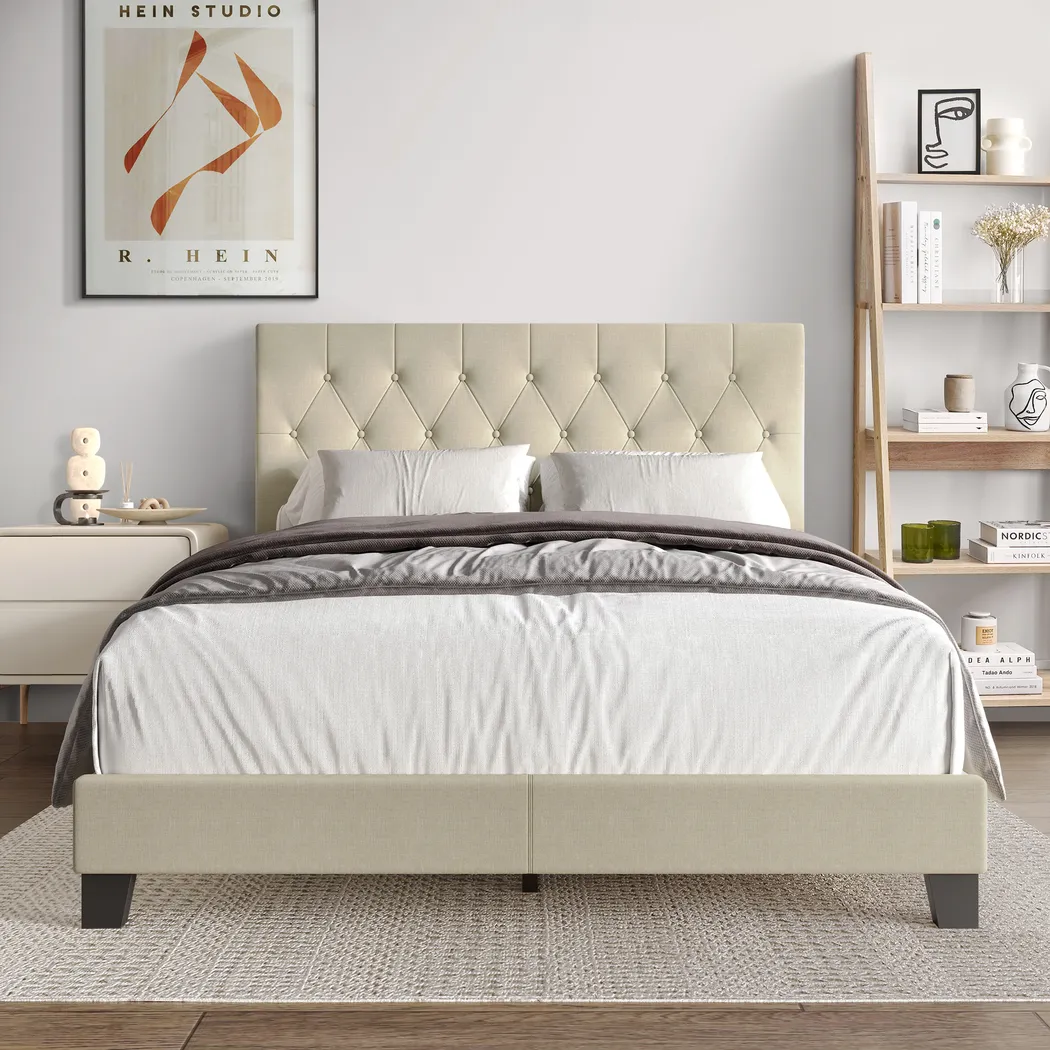 Bellane Beige Twin Bed - Thumbnail - Image 2
