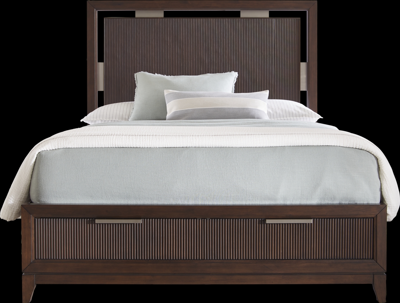 Bellante Brown 3 Pc Queen Panel Bed with Storage - Thumbnail - Image 1