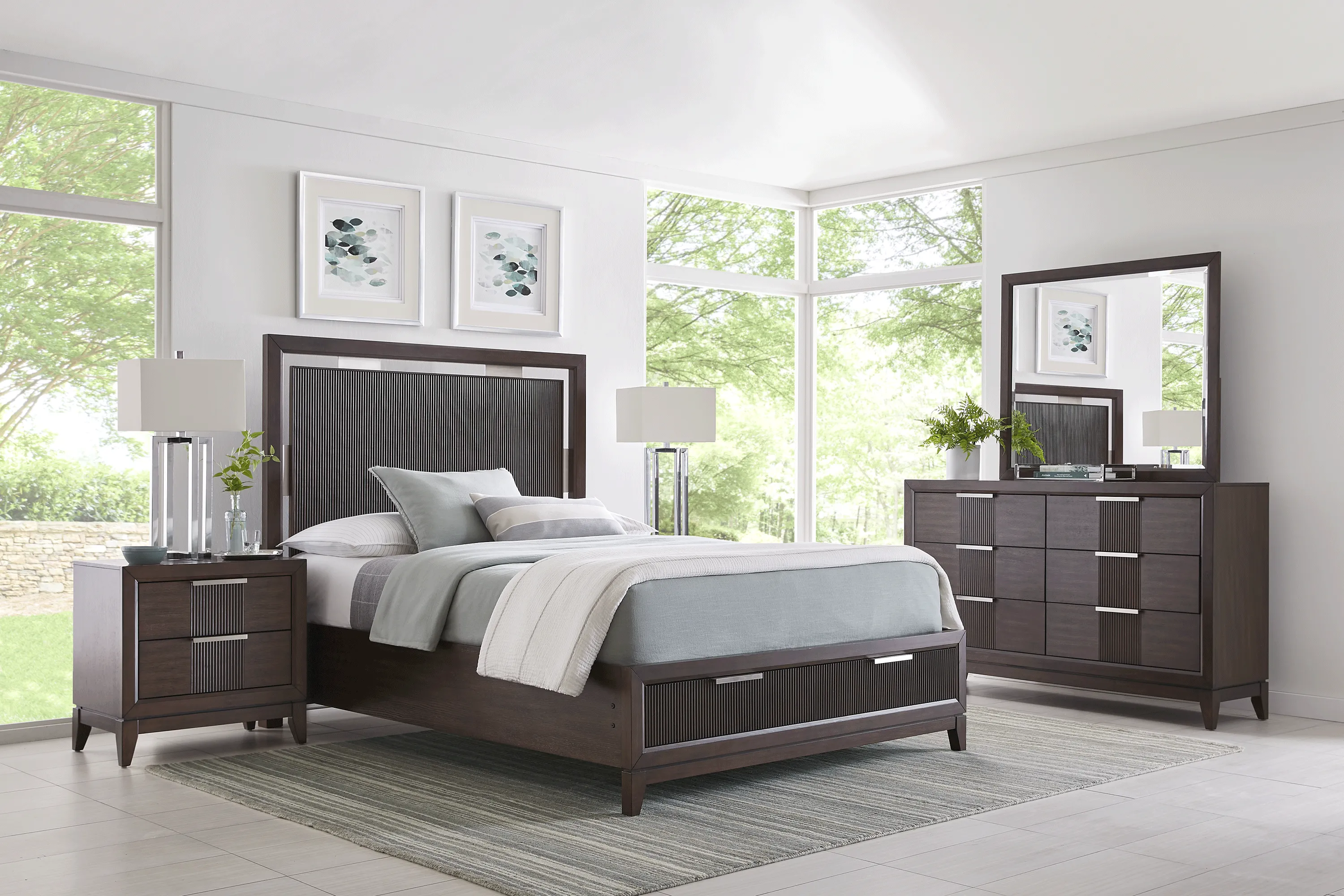 Bellante Brown 3 Pc Queen Panel Bed with Storage - Thumbnail - Image 2