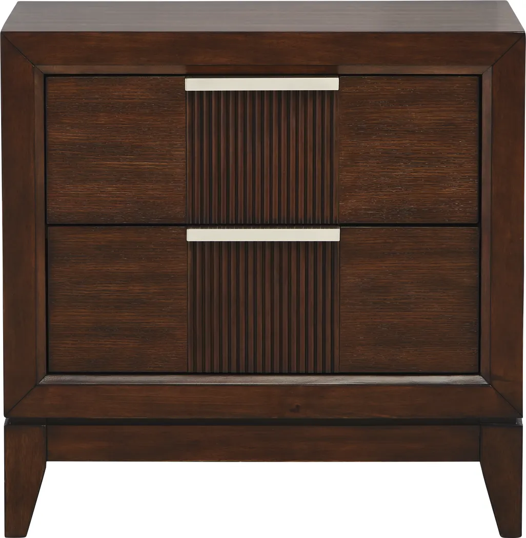 Bellante Brown Two Drawer Nightstand - Thumbnail - Image 1