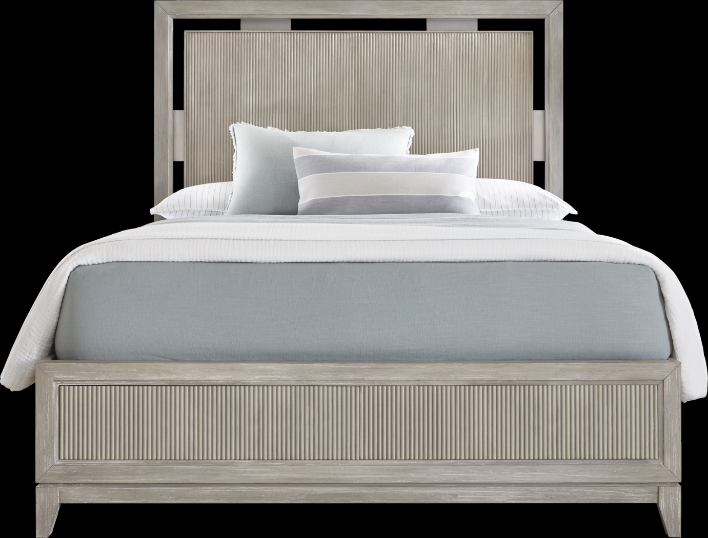 gray 3 pc king panel bed