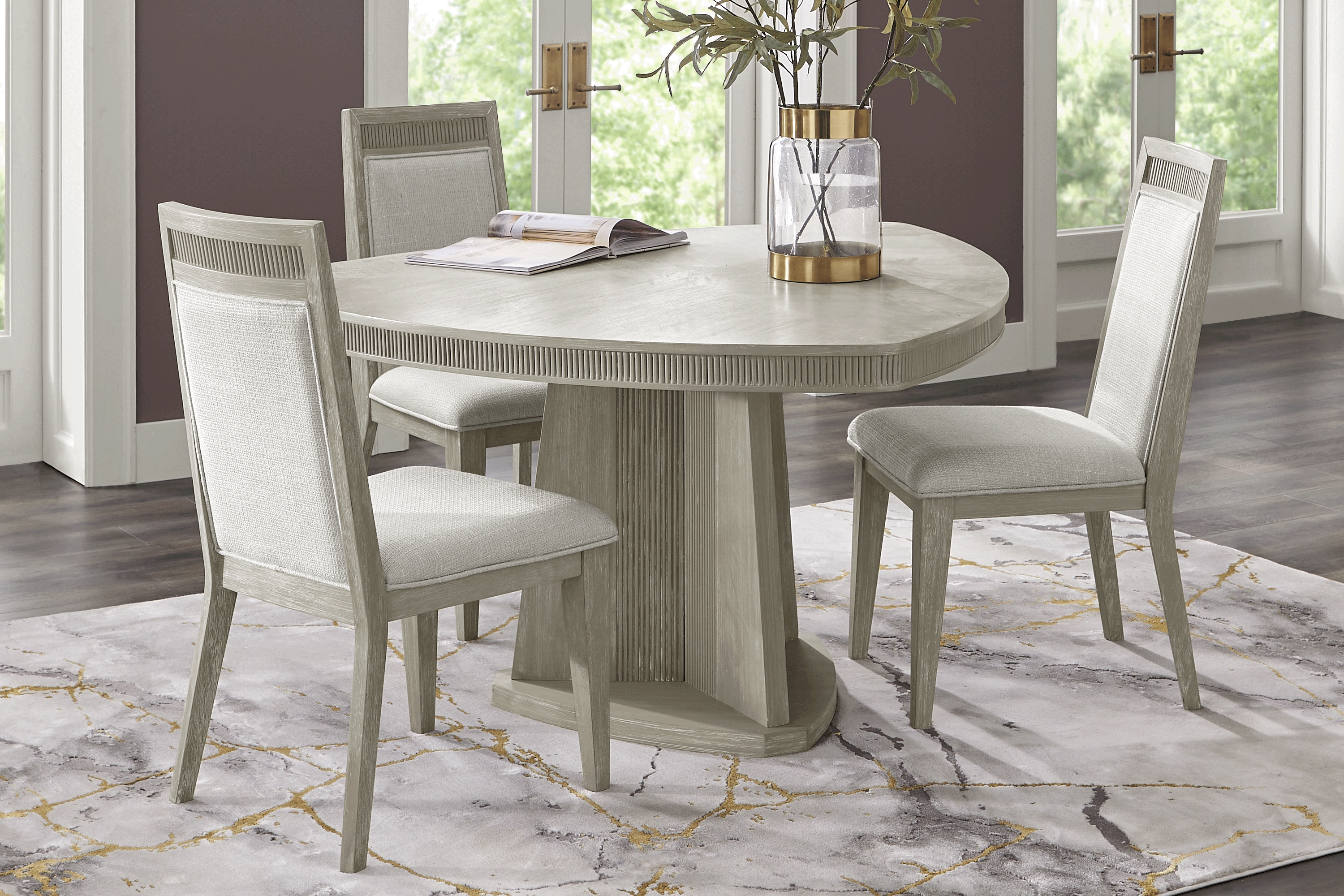 Bellante Gray 4 Pc Triangle Dining Set - Thumbnail - Image 1