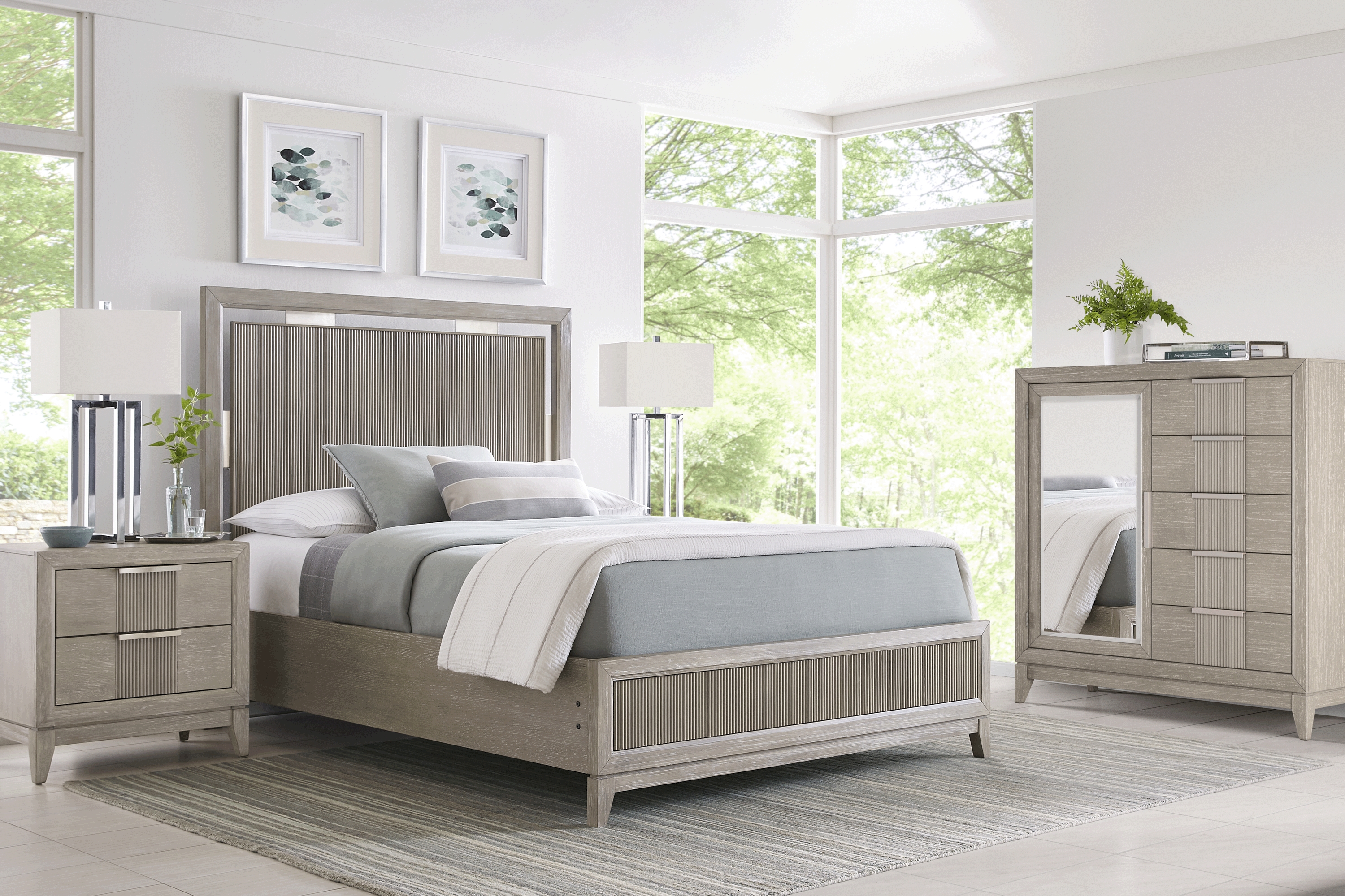 Bellante Gray 5 Pc King Panel Bedroom - Thumbnail - Image 1