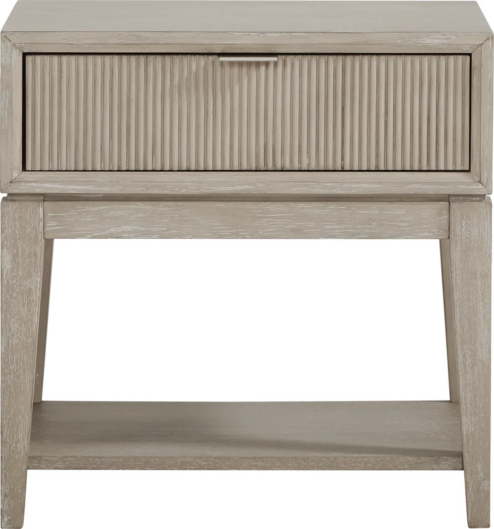 gray one drawer nightstand