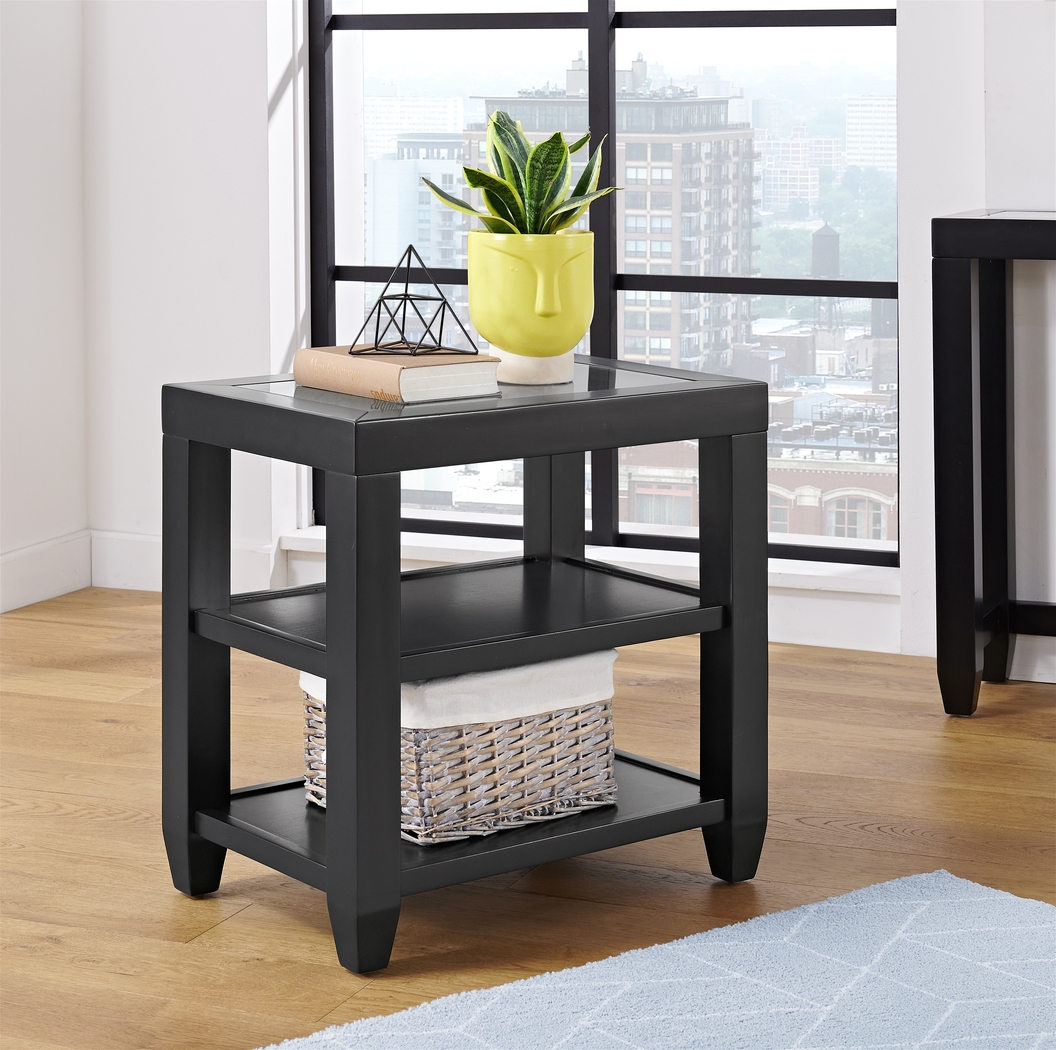 Bellavia Black Chairside Table - Thumbnail - Image 2