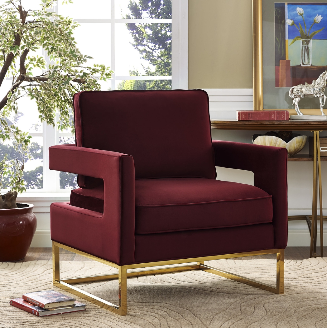 Belldid II Maroon Accent Chair - Thumbnail - Image 5