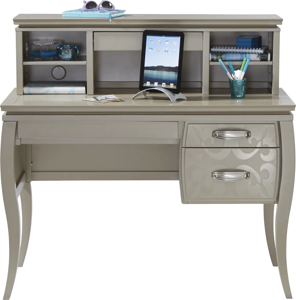 Belle Noir Champagne Desk & Hutch - Thumbnail - Image 1