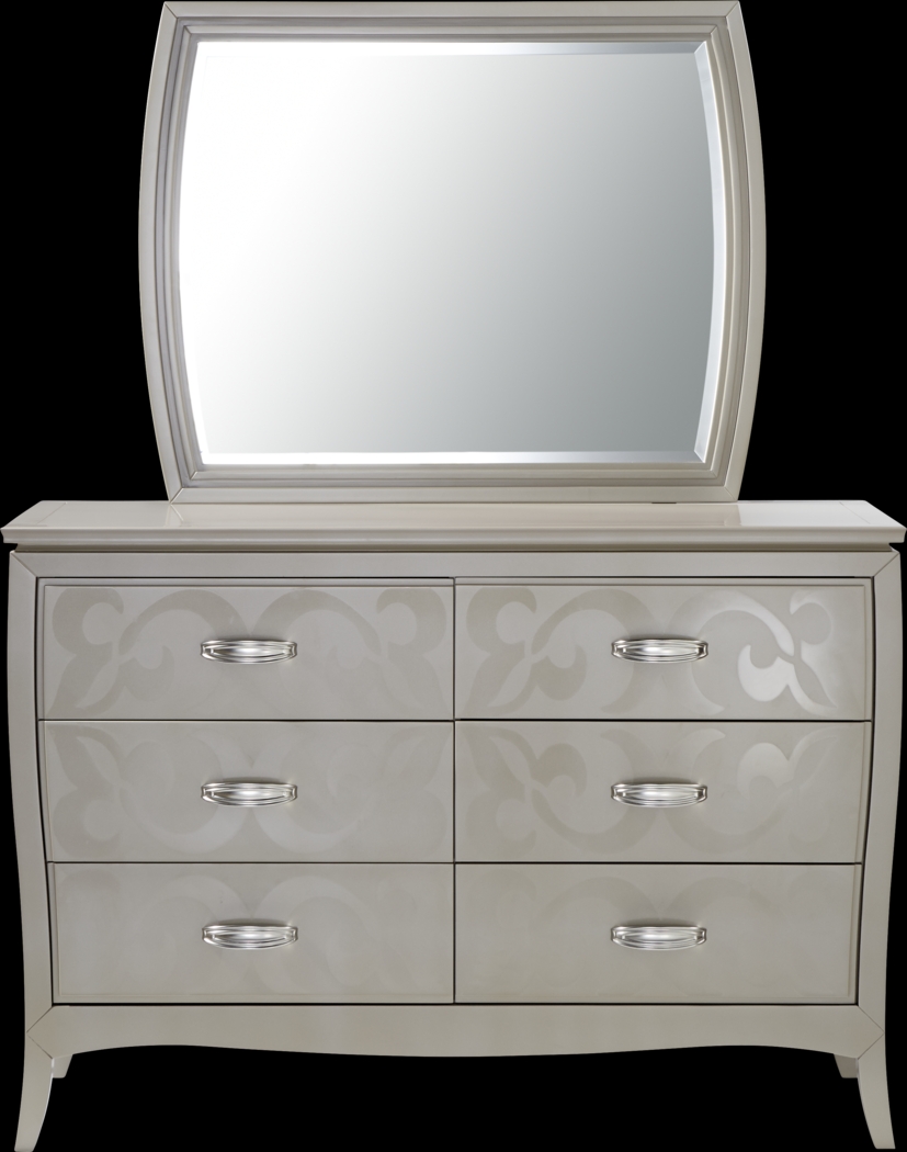 Belle Noir Champagne Dresser & Mirror Set - Thumbnail - Image 1