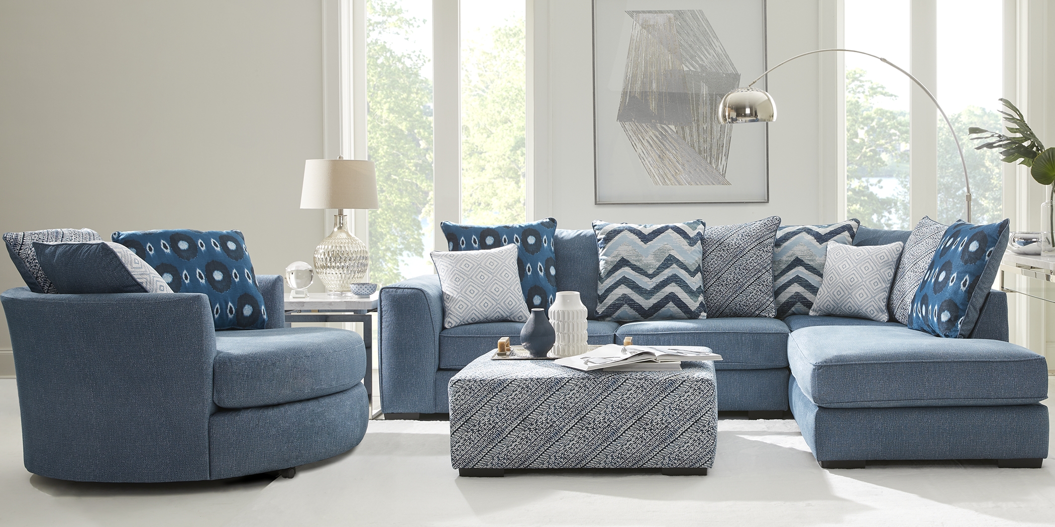 Bellehurst Blue 2 Pc Sectional - Thumbnail - Image 2