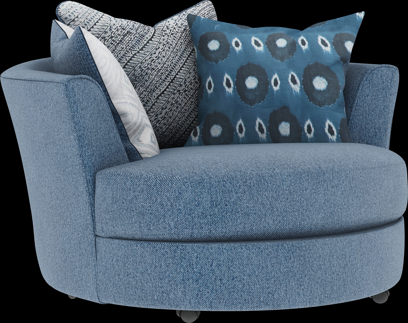 Bellehurst Blue Swivel Chair - Thumbnail - Image 1