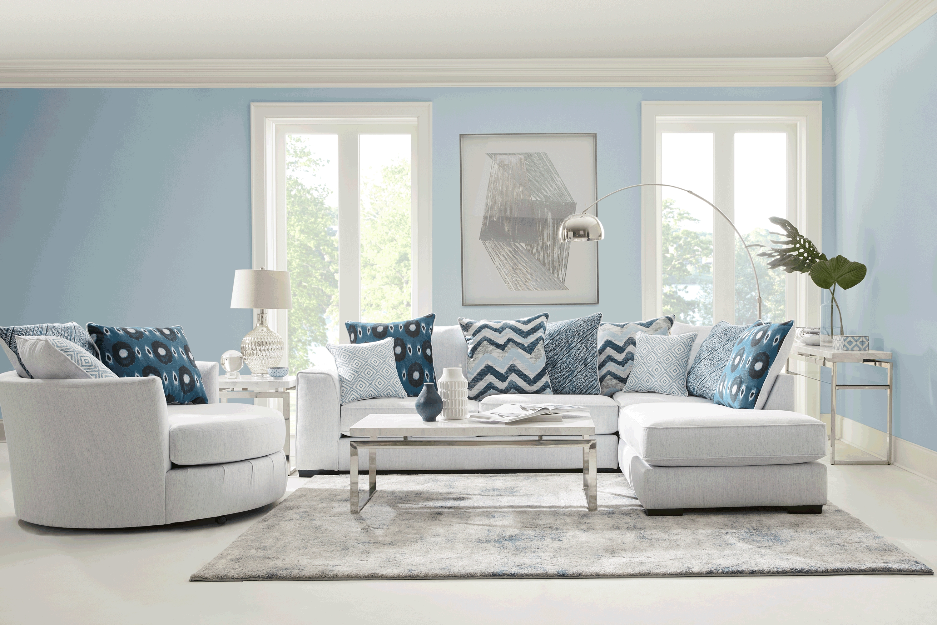 Bellehurst Off-White 2 Pc Sectional - Thumbnail - Image 2