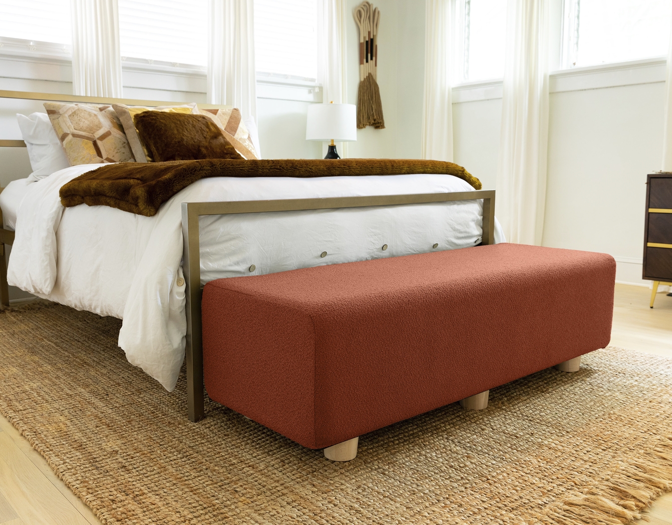 Bellemere Terracotta King Bed Bench - Thumbnail - Image 2