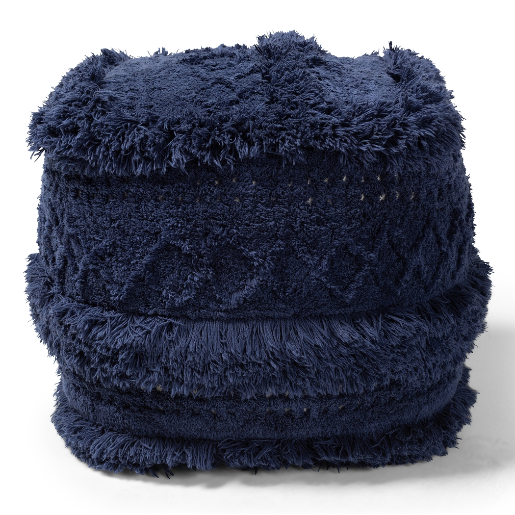 Bellerive Navy Blue Pouf - Thumbnail - Image 2
