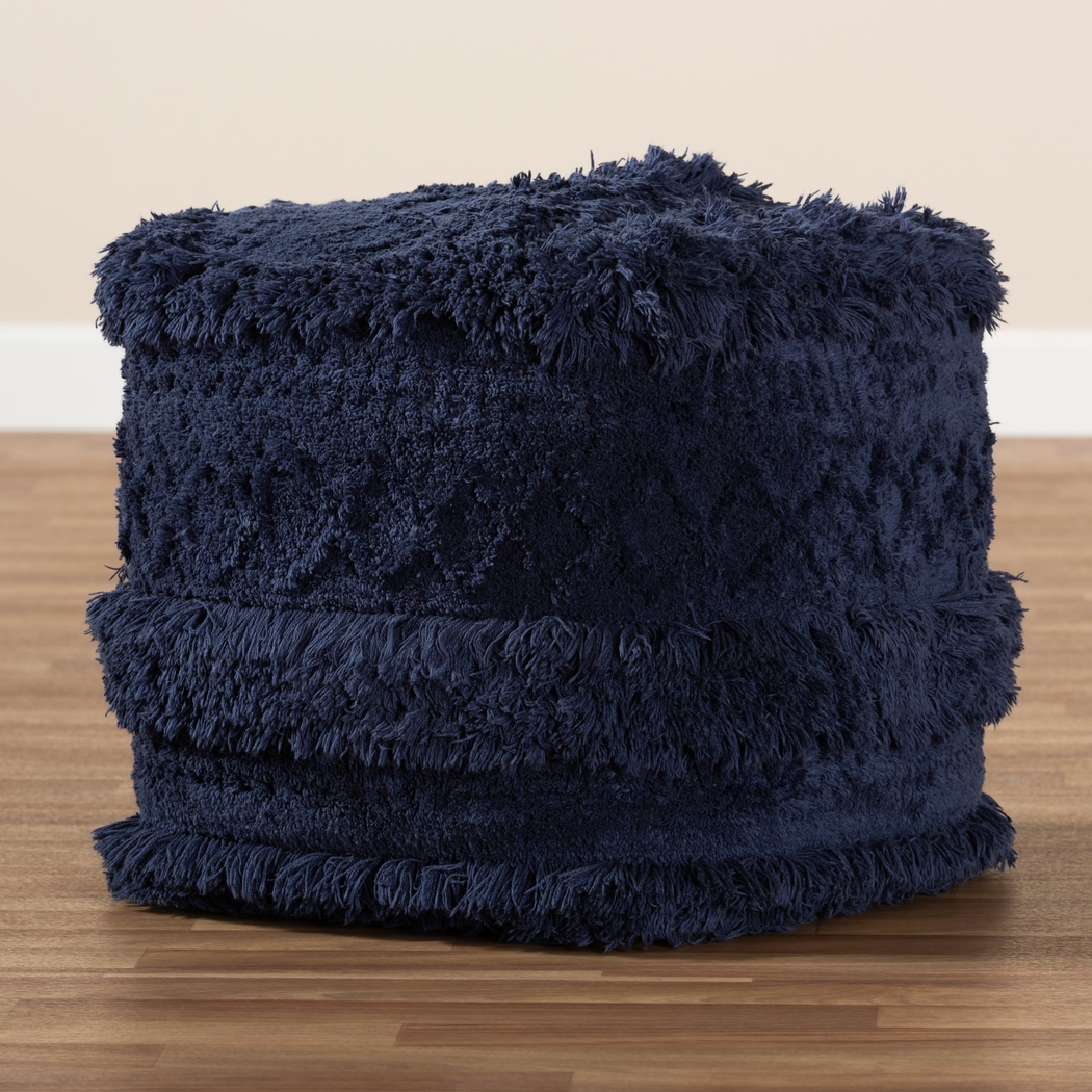 Bellerive Navy Blue Pouf - Thumbnail - Image 4