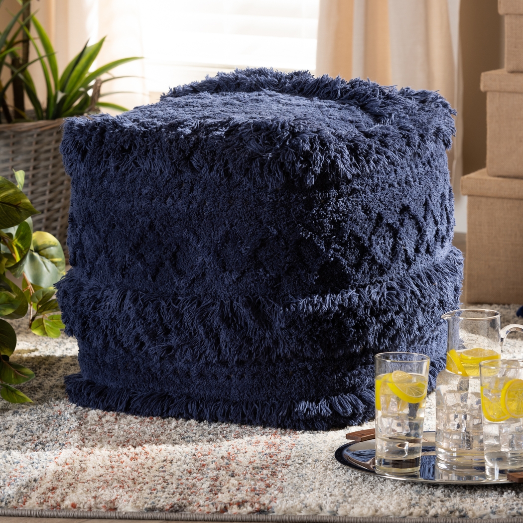 Bellerive Navy Blue Pouf - Thumbnail - Image 5