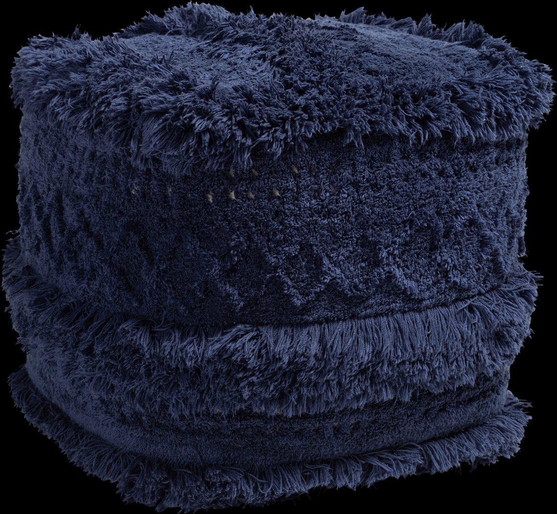 Bellerive Navy Blue Pouf - Thumbnail - Image 1