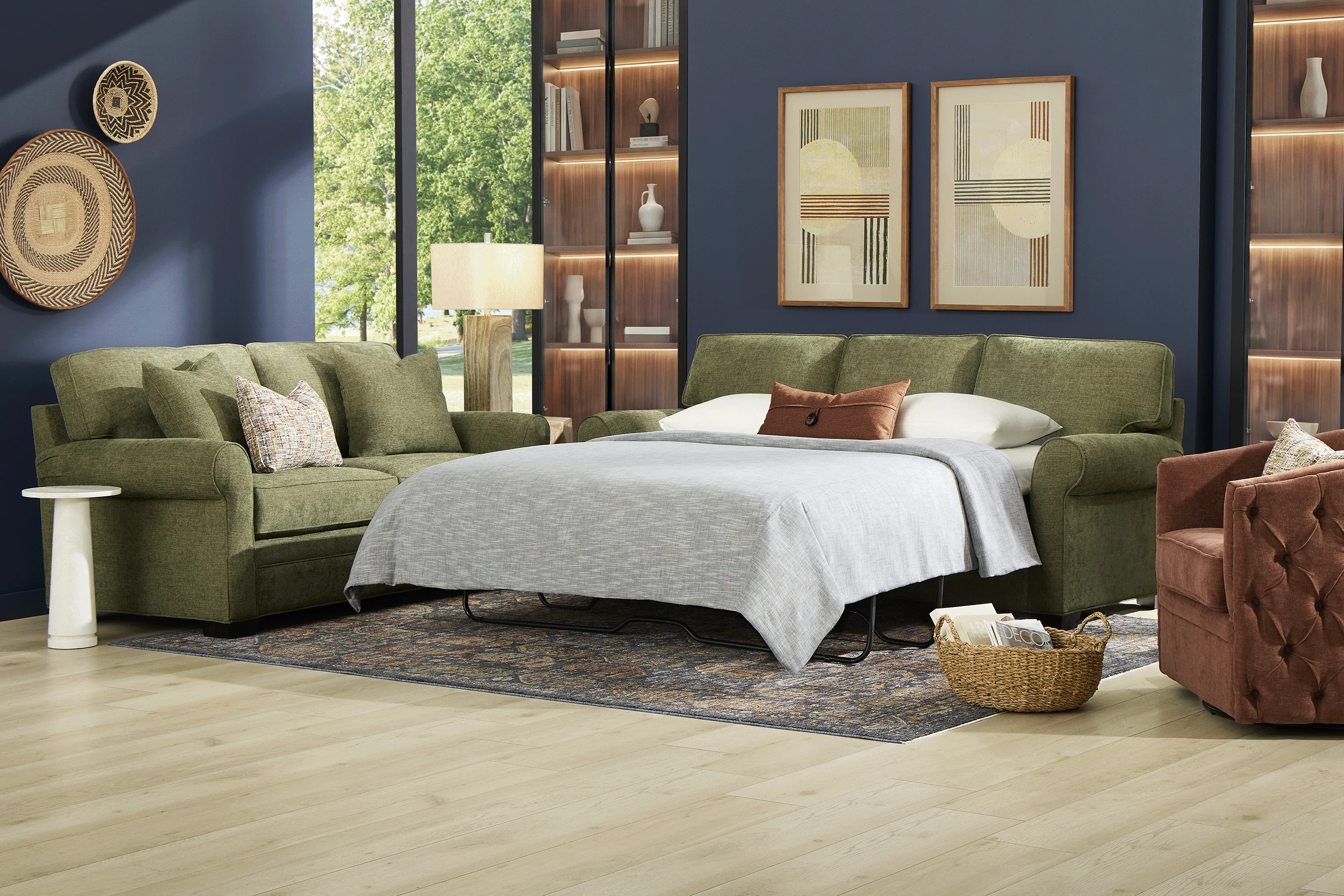 Bellingham Avocado 7 Pc Living Room with Gel Foam Sleeper Sofa - Image 2