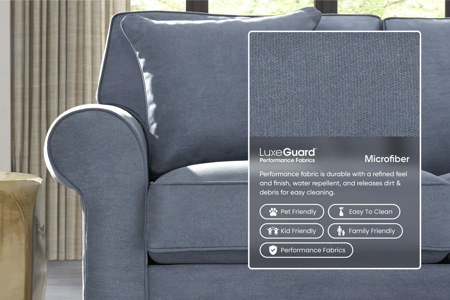 Bellingham Blue Microfiber Chair - Thumbnail - Image 2