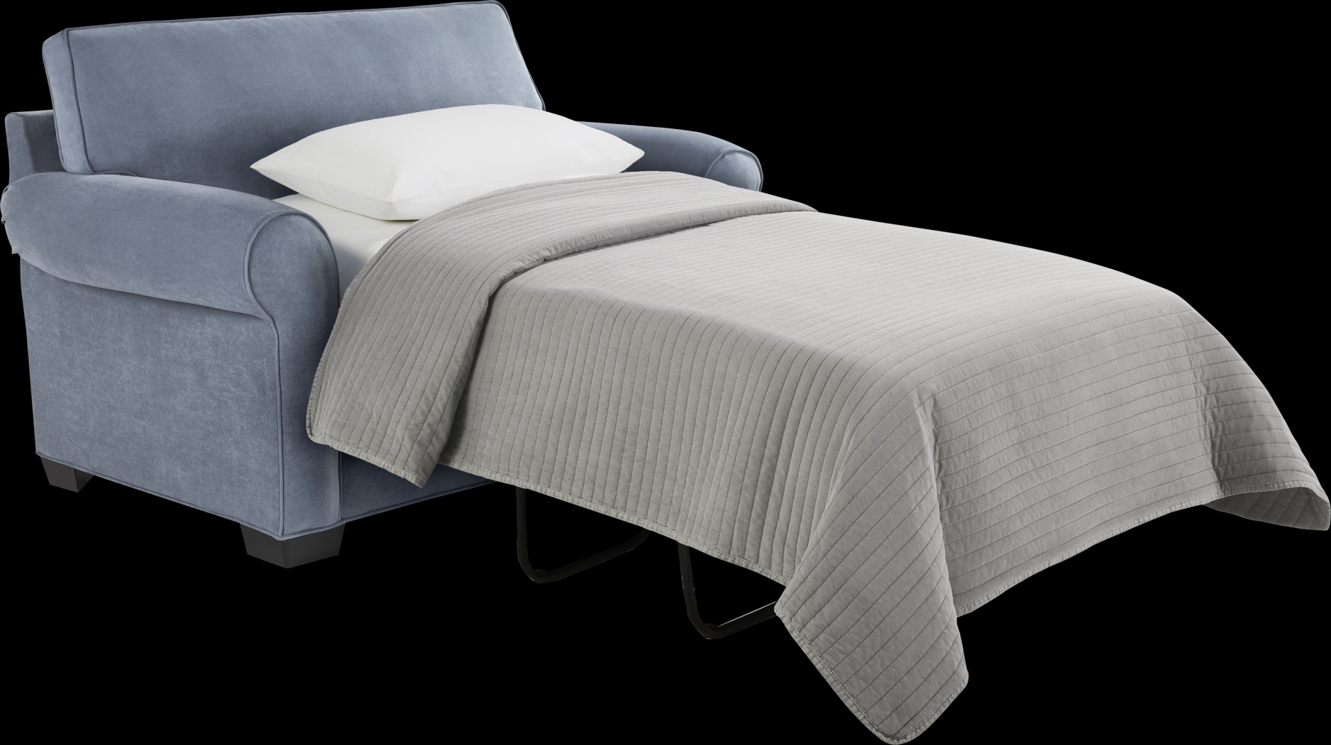 Bellingham Blue Microfiber Gel Foam Sleeper Chair - Thumbnail - Image 2