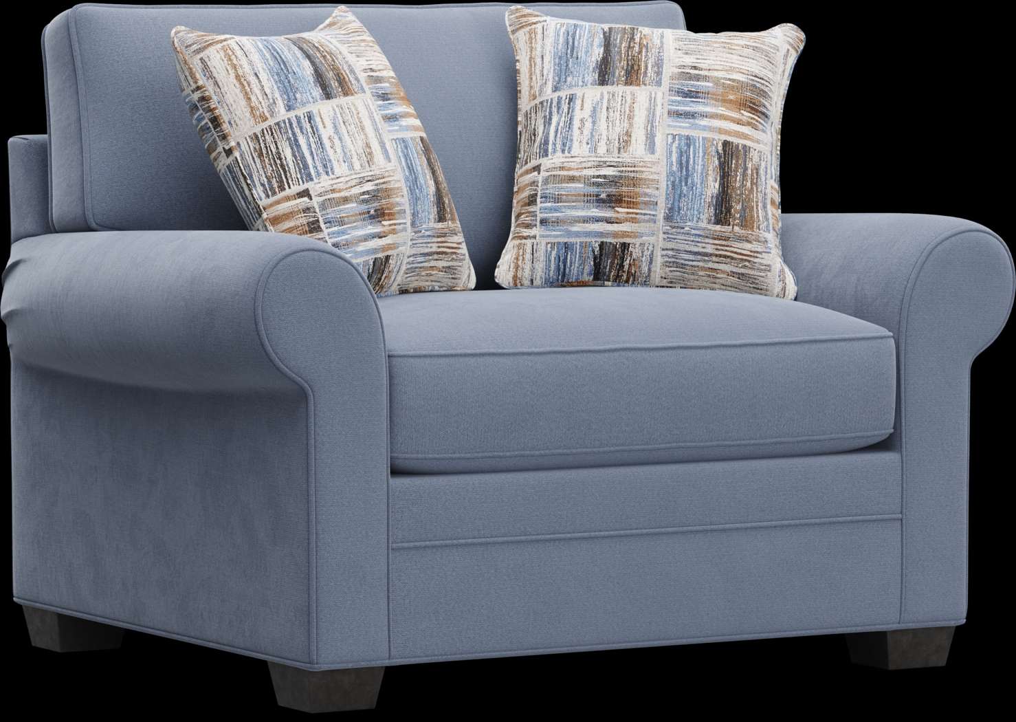 Bellingham Blue Microfiber Gel Foam Sleeper Chair - Thumbnail - Image 1