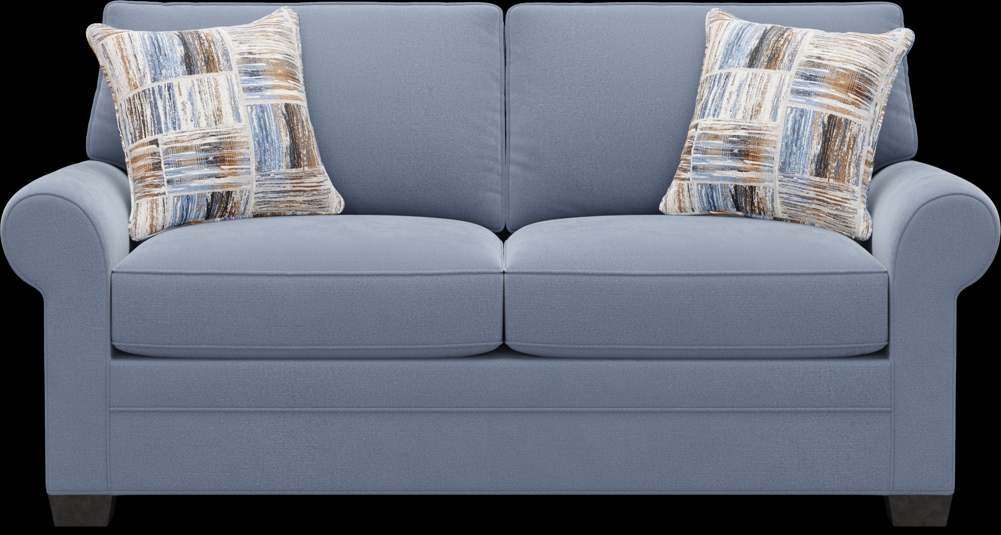 Bellingham Blue Microfiber Gel Foam Sleeper Loveseat - Thumbnail - Image 1