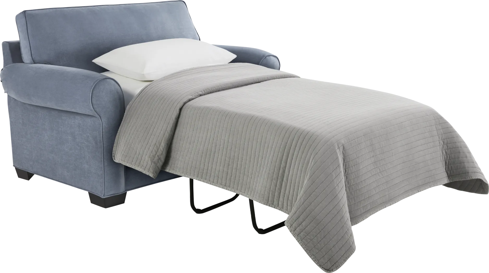 Bellingham Blue Microfiber Sleeper Chair - Thumbnail - Image 3