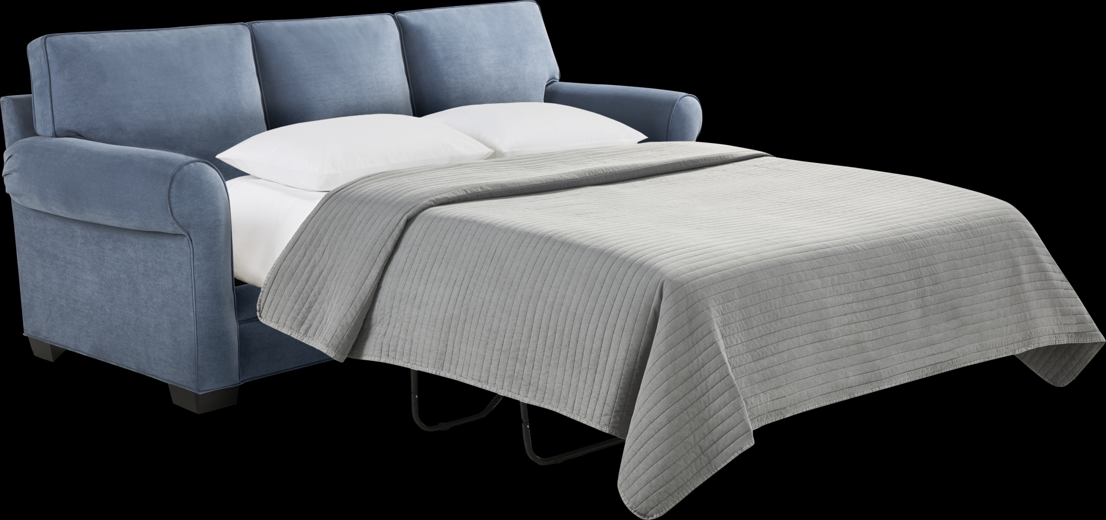 Bellingham Blue Microfiber Sleeper Sofa - Thumbnail - Image 2