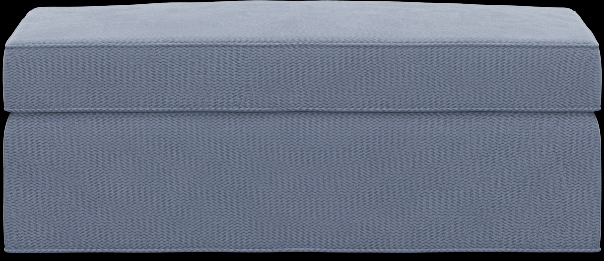 Bellingham Blue Microfiber Storage Ottoman - Thumbnail - Image 2