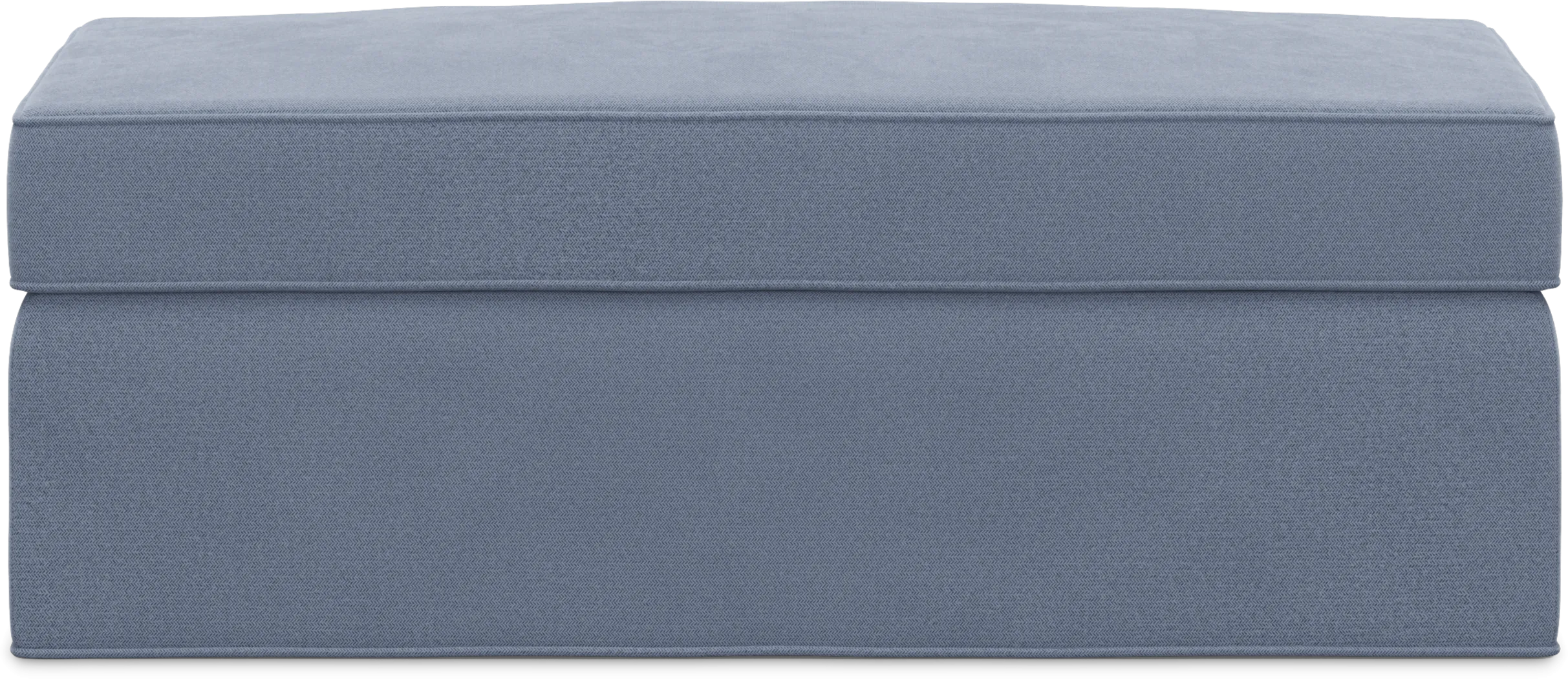 Bellingham Blue Microfiber Storage Ottoman - Thumbnail - Image 3