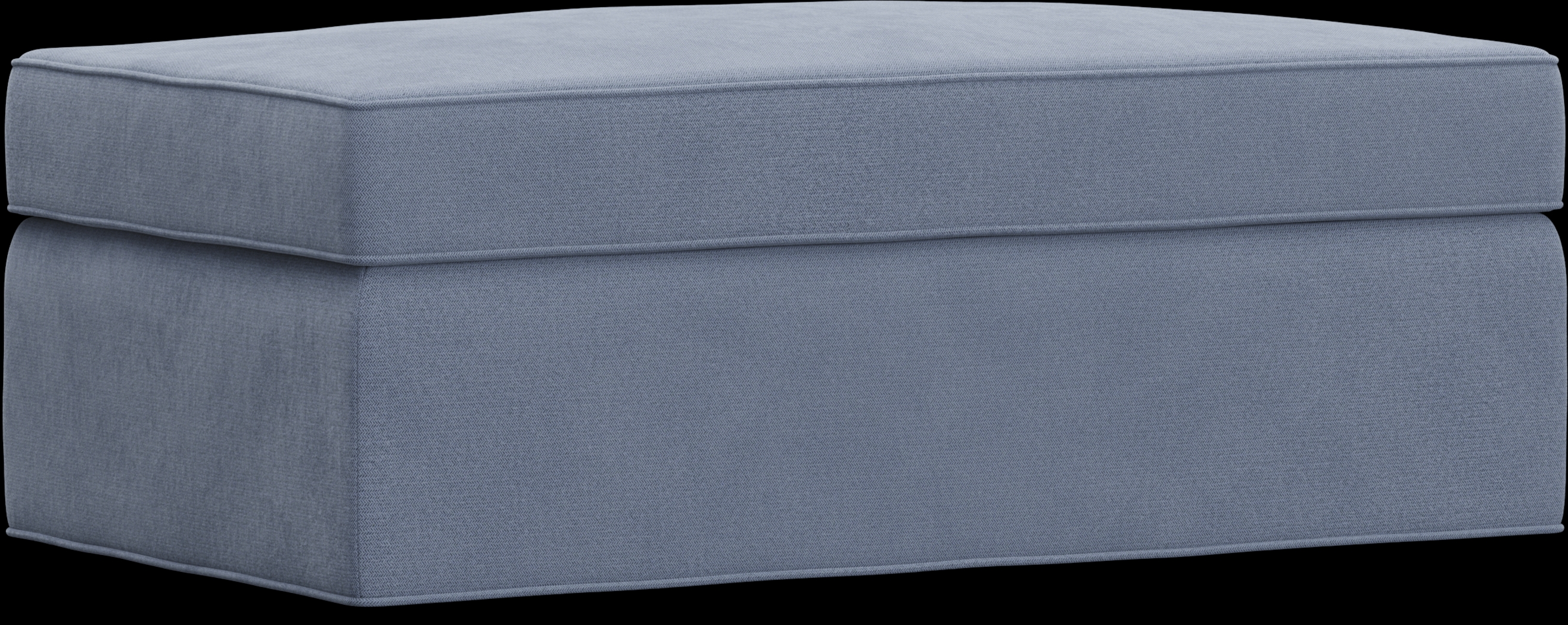 Bellingham Blue Microfiber Storage Ottoman - Thumbnail - Image 1
