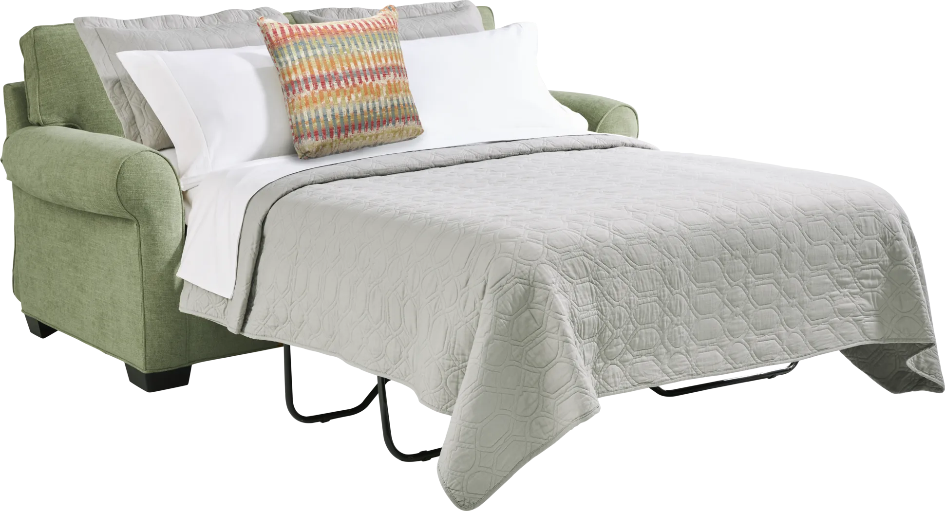 Bellingham Celadon Textured Chenille Gel Foam Sleeper Loveseat - Thumbnail - Image 3