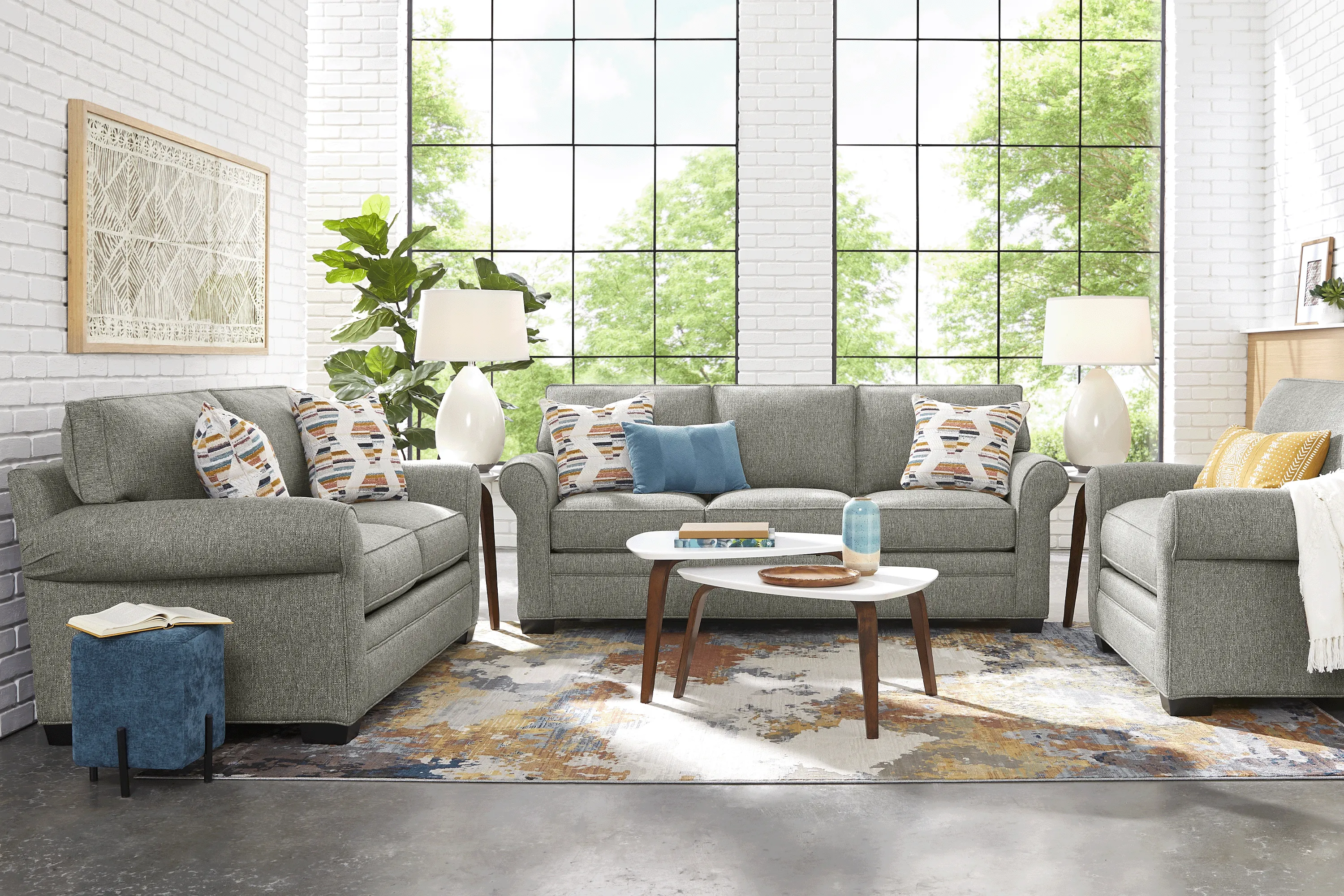 Bellingham Gray Textured 2 Pc Living Room - Thumbnail - Image 1