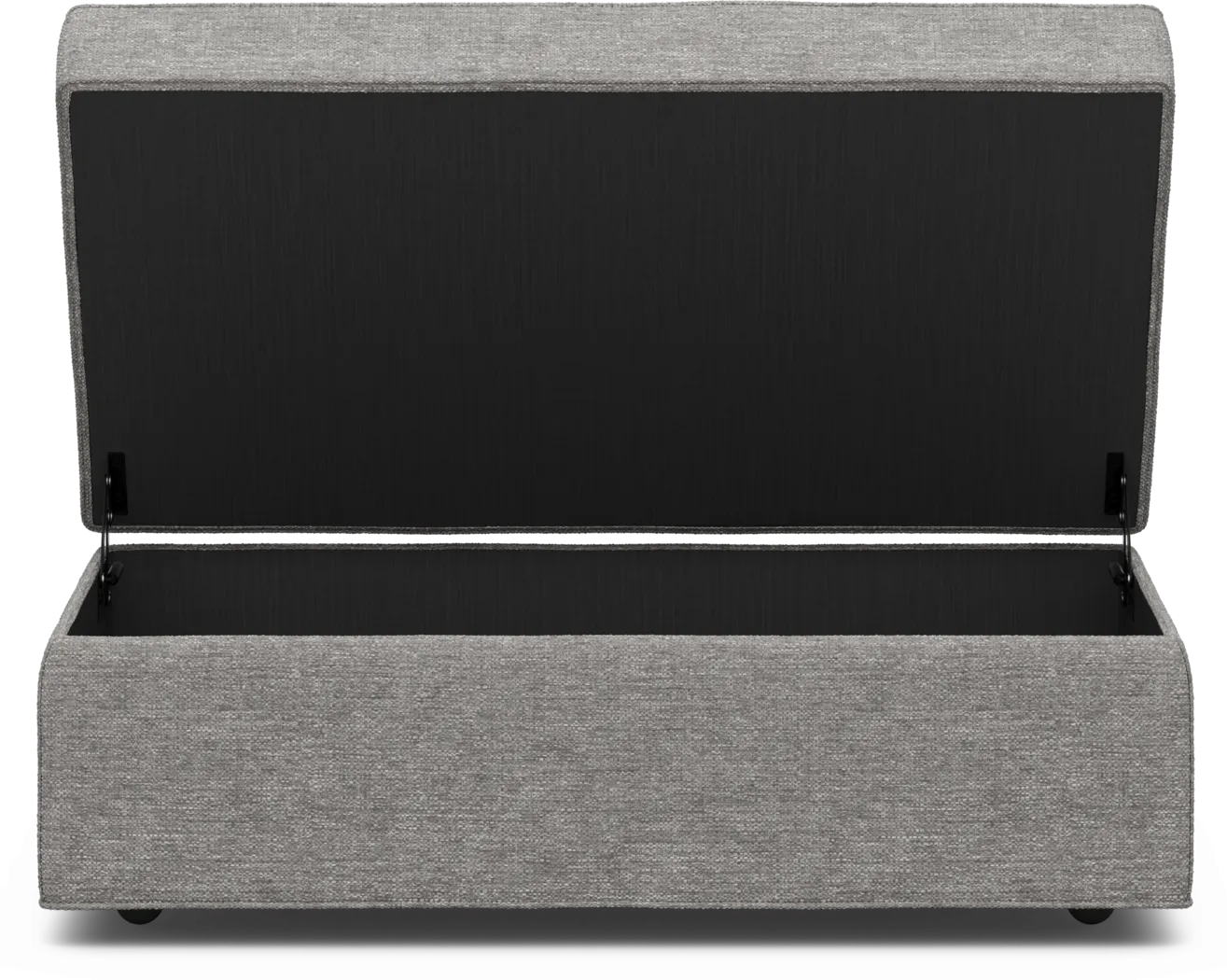 Bellingham Gray Textured Storage Ottoman - Thumbnail - Image 3
