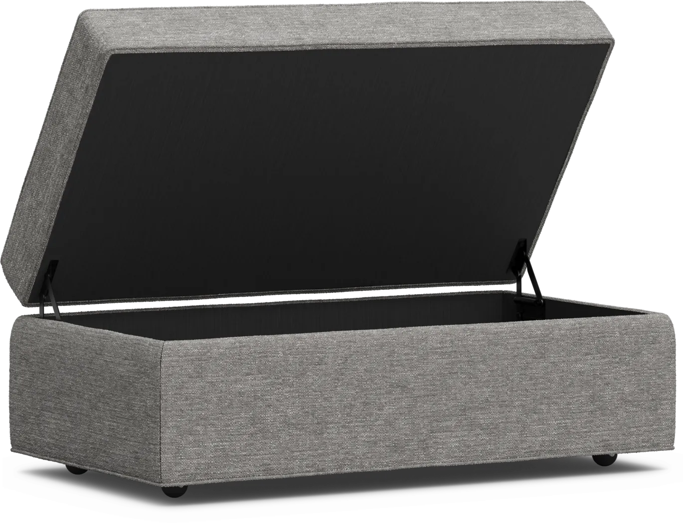 Bellingham Gray Textured Storage Ottoman - Thumbnail - Image 4