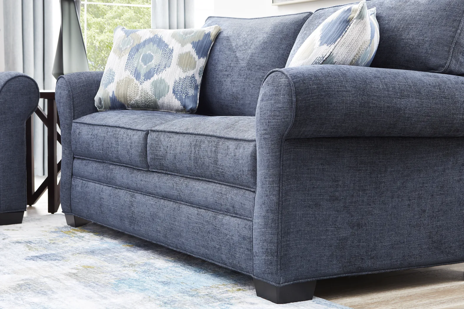 Bellingham Sapphire Textured Chenille Gel Foam Sleeper Loveseat - Image 6
