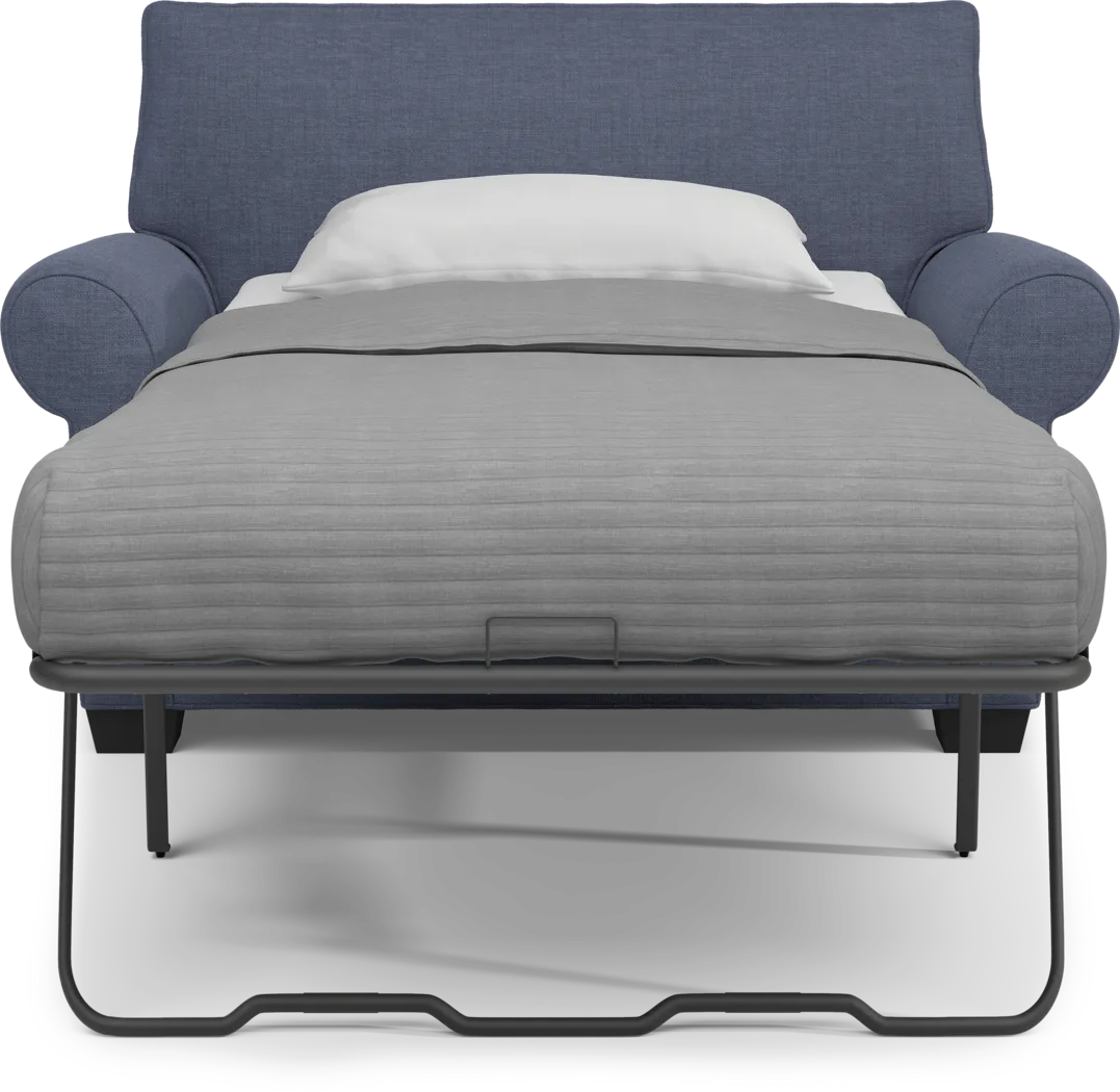 Bellingham Sapphire Textured Chenille Sleeper Chair - Image 5