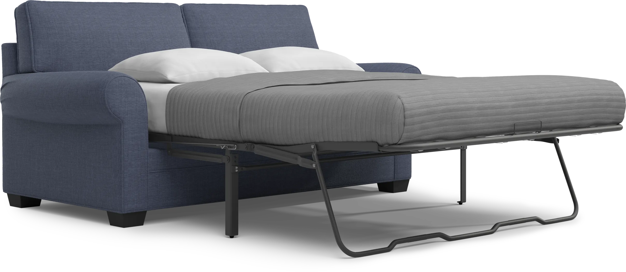 Bellingham Sapphire Textured Chenille Sleeper Loveseat - Thumbnail - Image 3