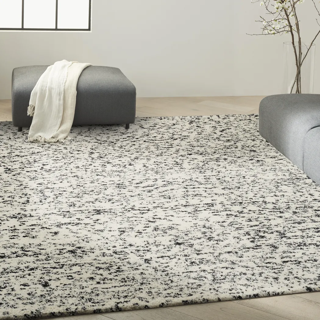 Bellport Ivory/Black 5'3 x 7'3 Rug - Thumbnail - Image 2