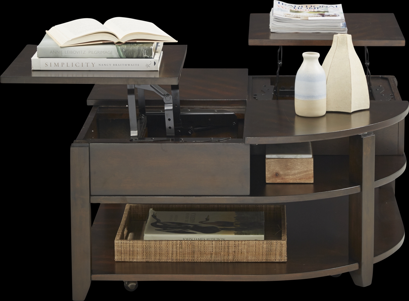 Belman Brown Lift-Top Cocktail Table - Thumbnail - Image 2