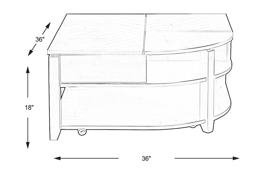Dimension Image. Please refer to the Dimension Tab on this page for dimension details.