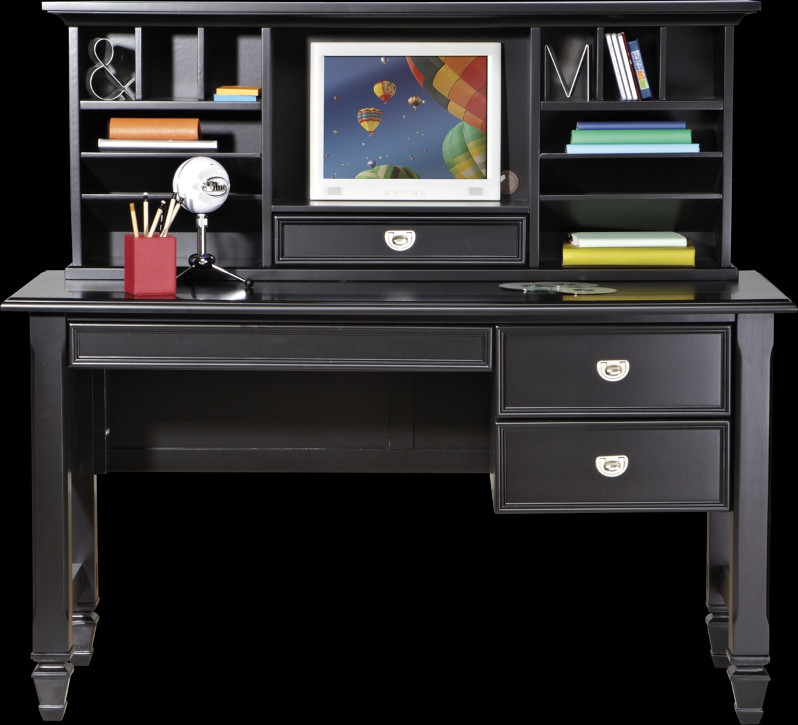 Belmar Black 2 Pc Desk and Hutch - Thumbnail - Image 2
