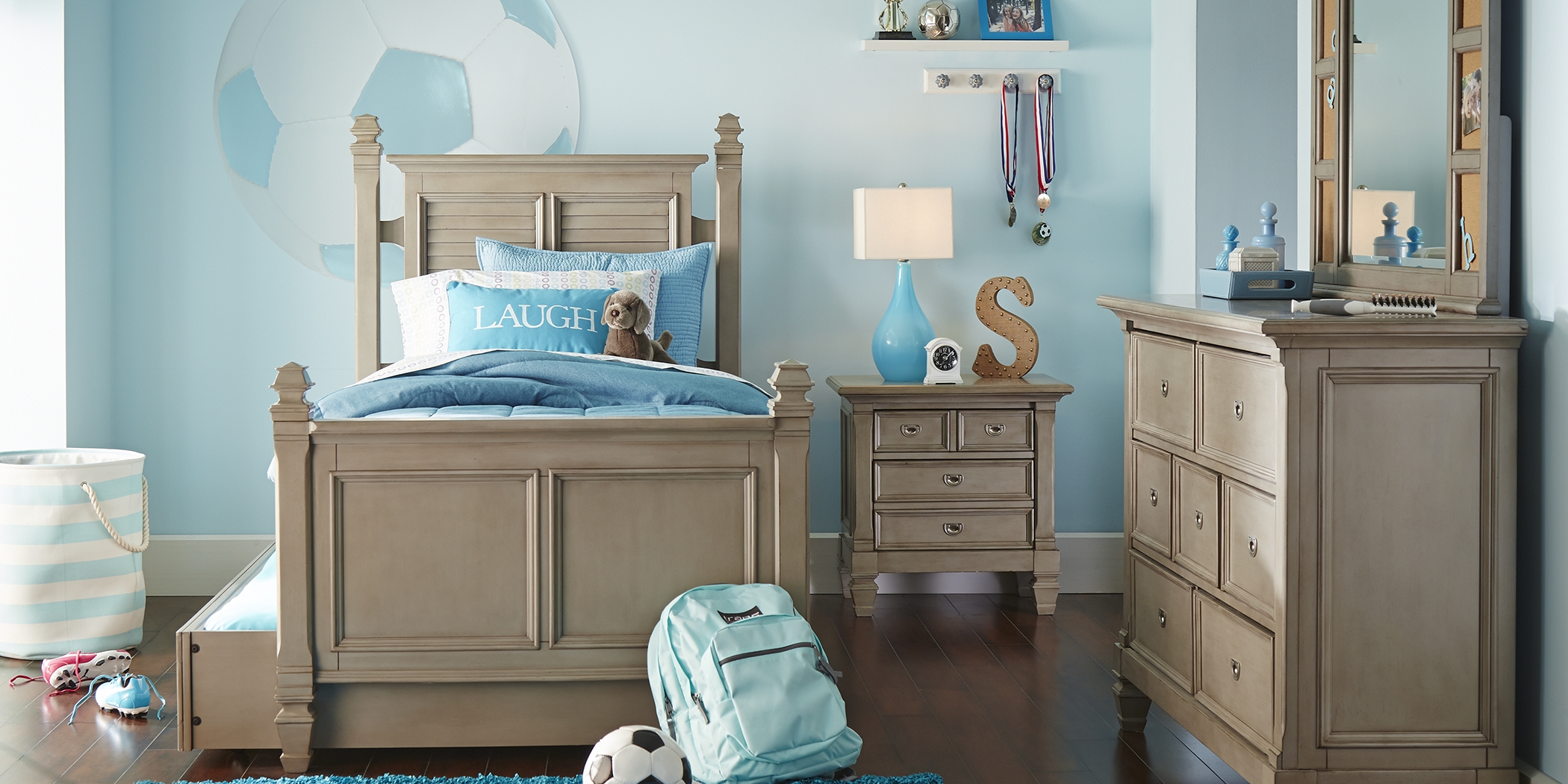 Kids Belmar Gray 5 Pc Full Poster Bedroom - Thumbnail - Image 1