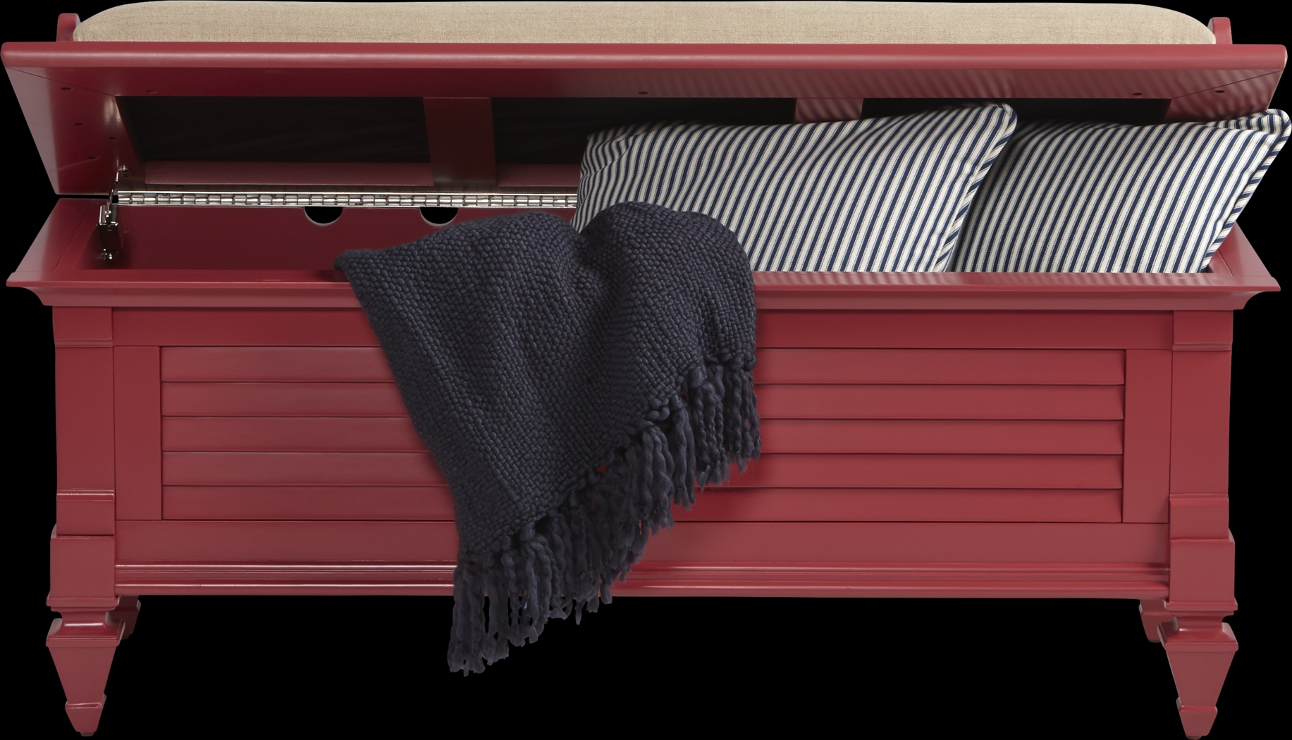 Belmar Red Storage Bench - Thumbnail - Image 2