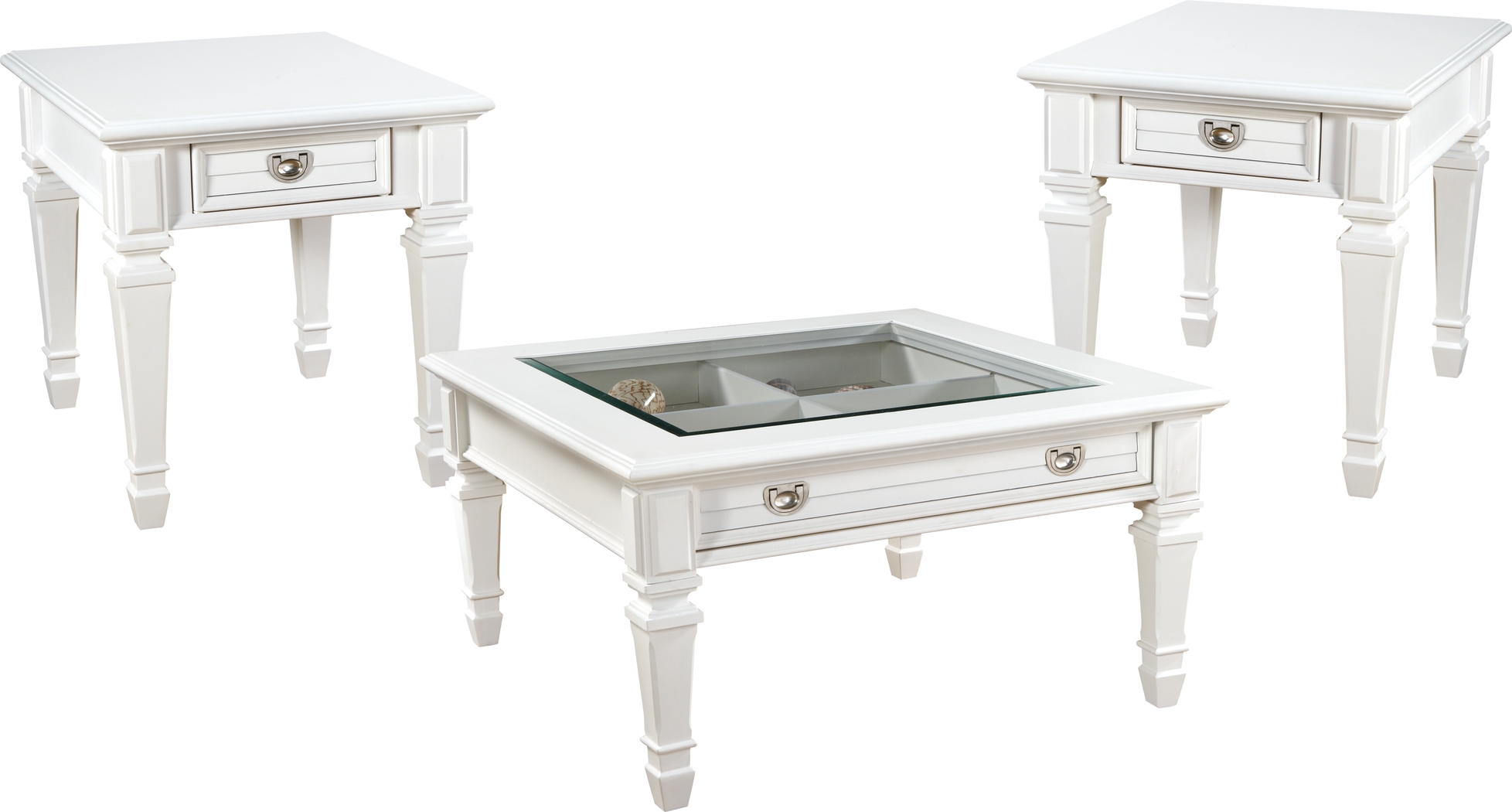 Belmar White 3 Pc Table Set - Thumbnail - Image 1