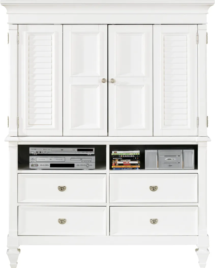 Belmar White Media Armoire - Thumbnail - Image 1