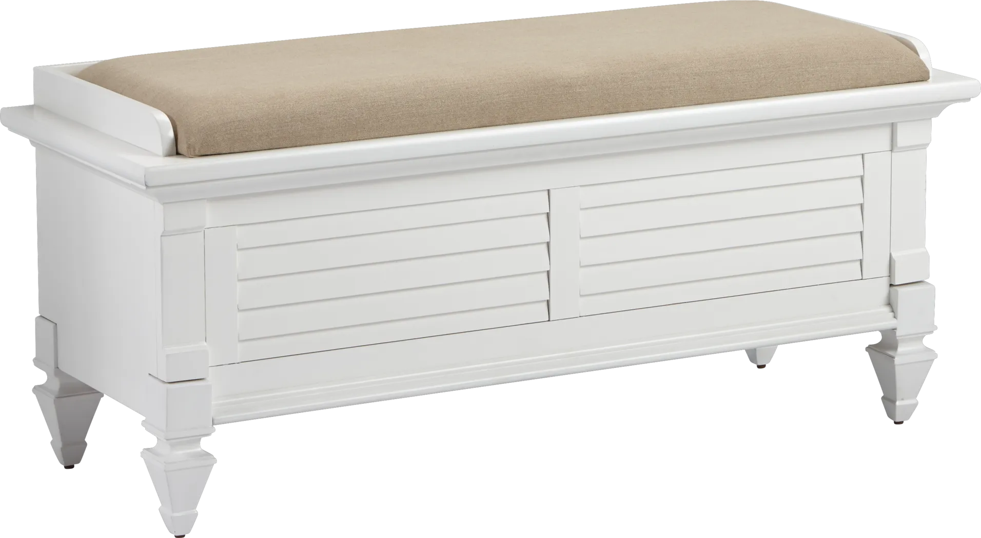 Belmar White Storage Bench - Thumbnail - Image 1