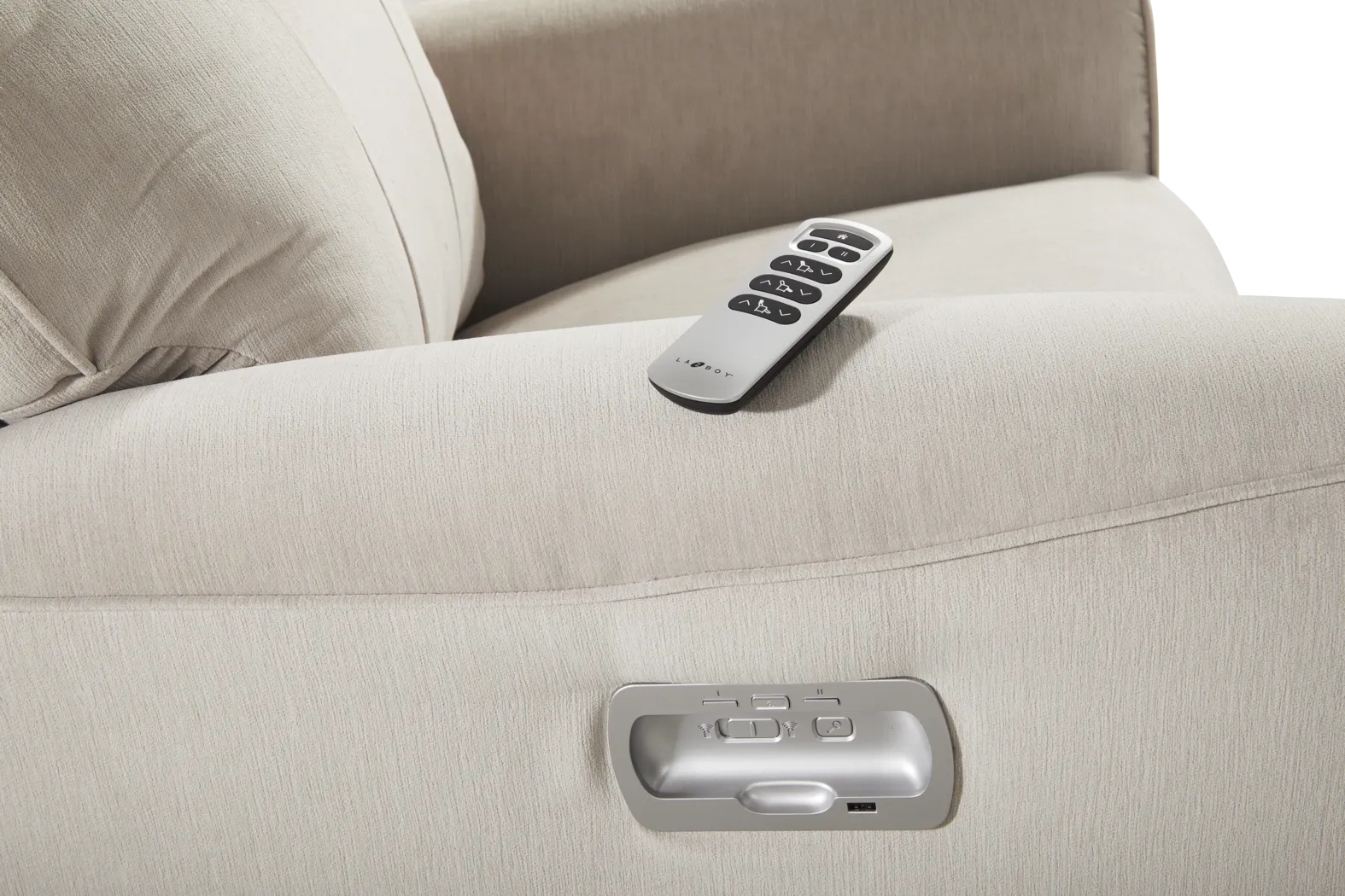 La-Z-Boy Belmont III Gray Dual Power Recliner - Image 6