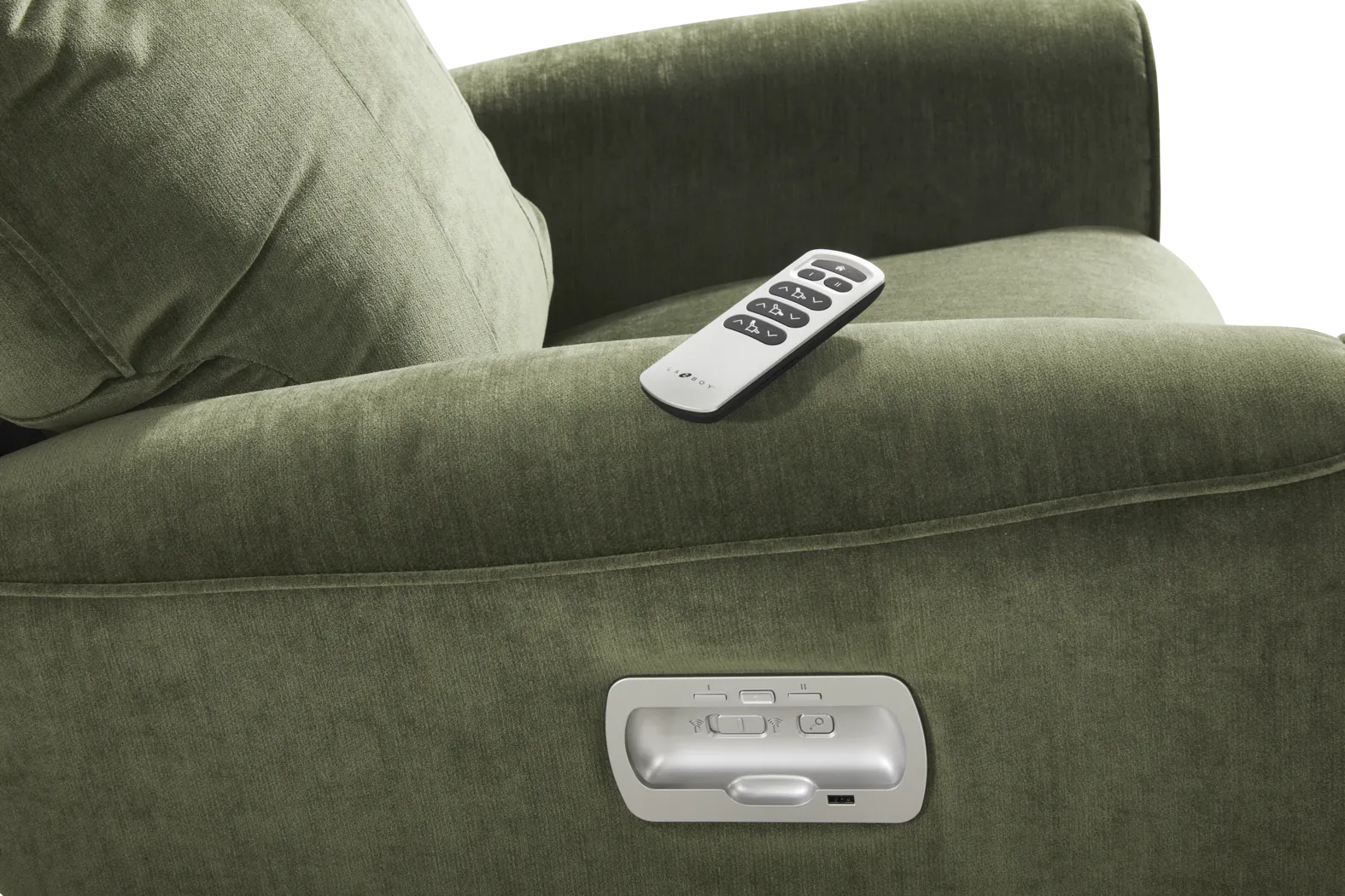 La-Z-Boy Belmont III Green Dual Power Recliner - Image 6