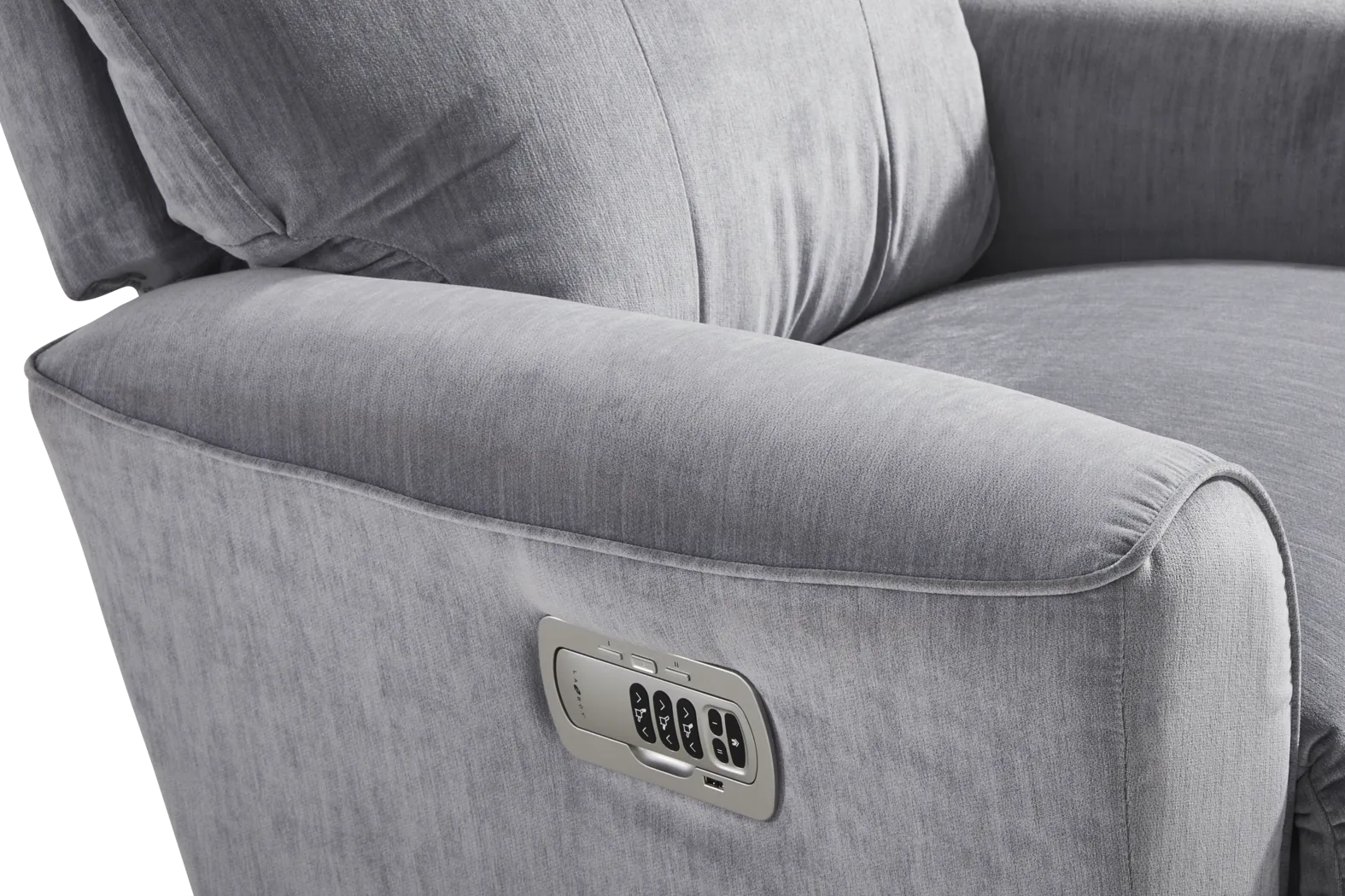 La-Z-Boy Belmont III Slate Blue Dual Power Recliner - Thumbnail - Image 4