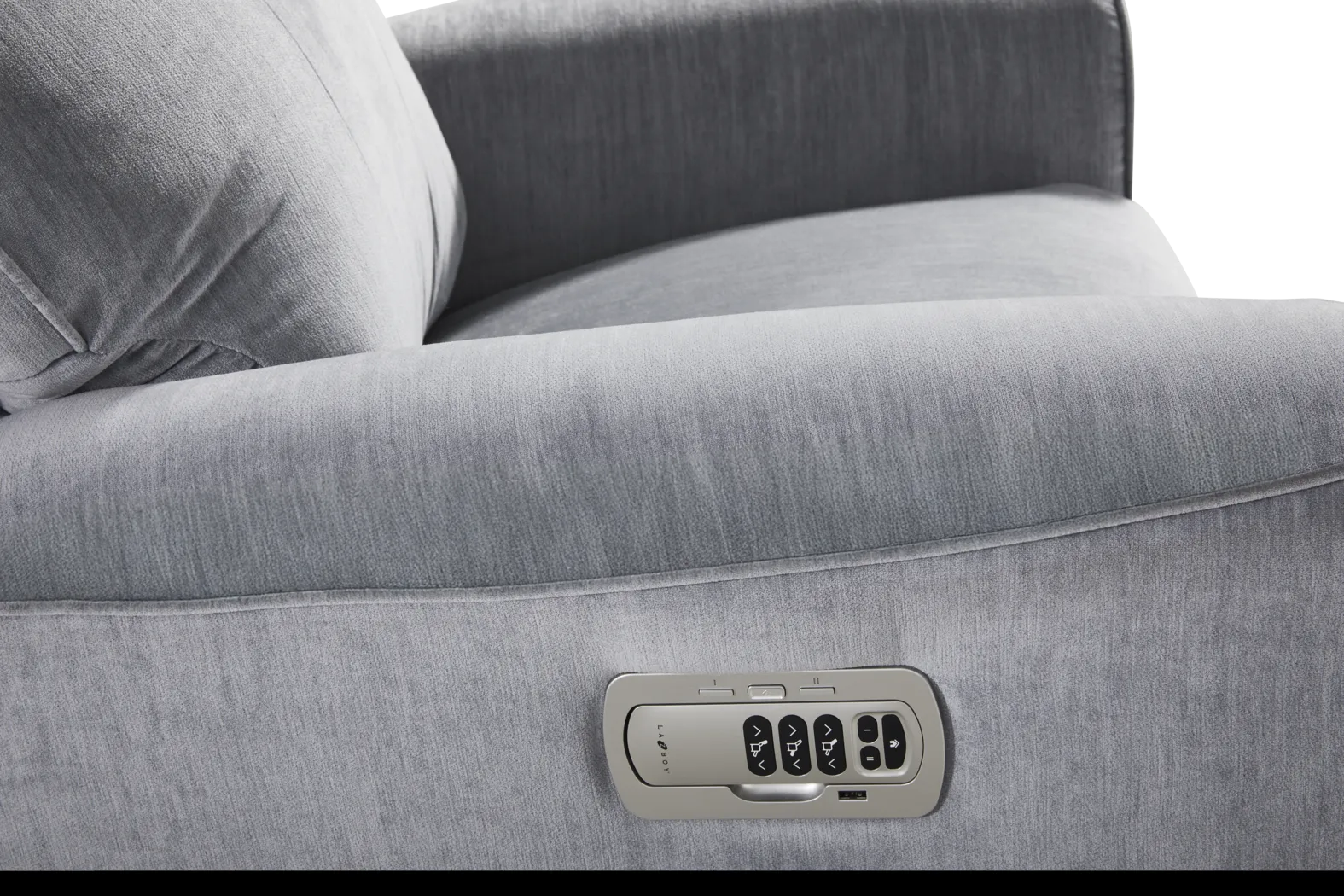 La-Z-Boy Belmont III Slate Blue Dual Power Recliner - Image 5